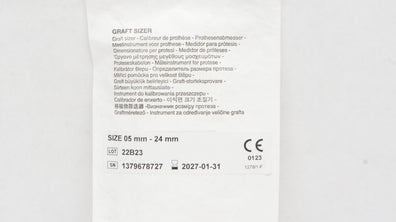Intervascular Getinge Graft Sizer 0.5mm-24mm